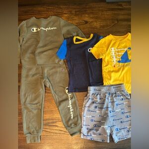 5 Champion Boys 4t Sweatpant, Sweatshirt, 2 T-Shirt & Short Set
